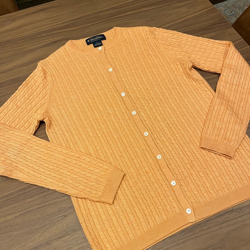 Brooks Brothers silk cashmere blend cardigan; size S